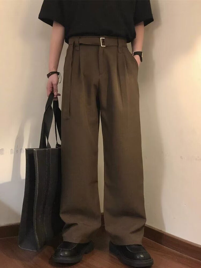 New Loose Casual Pants for Men, Korean Style Trendy Versatile Pants, Summer Thin Drape Wide-Leg Floor-Length Trousers