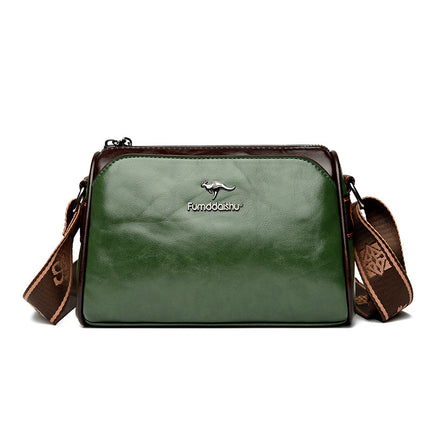 Oil and Wax Leather Cross-border Fashion Women's Bag New Retro Double-sided Pillow Bag Light Luxury Internet Popular Shoulder Bag Crossbody Bag