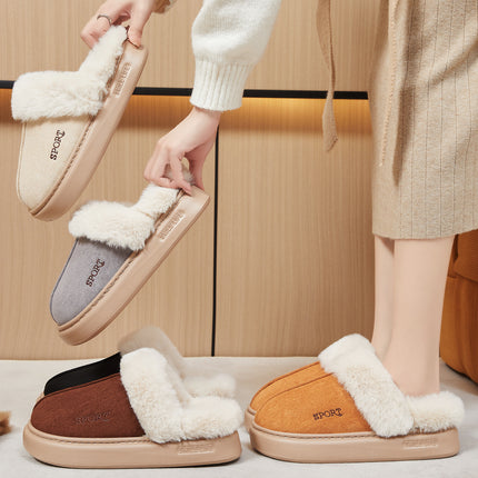 Women's Shoes New Style Plush Thickened Women's Cotton Shoes Fashion Versatile Ankle Boots Cross-Border Large Size Slip-On Women's Cotton Boots