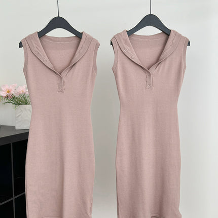 Ms. Du's Gentle Self-Awareness*Original Elegant Work Clothing Waist V-Neck Hip-Covering Mid-Length Casual Women's Dress