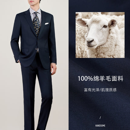 Machine Washable Semi-linen Lined Suit suit Men's High-end Business Dress 100% Wool Suit Men's Pure Wool Jacket