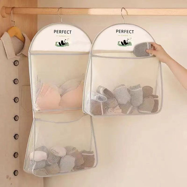 New socks storage multi-layer wardrobe net bag hanging bag hanging underwear underwear finishing bag dormitory hanging artifact