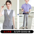 Women's three-piece gray vest + gray shirt + pants / S