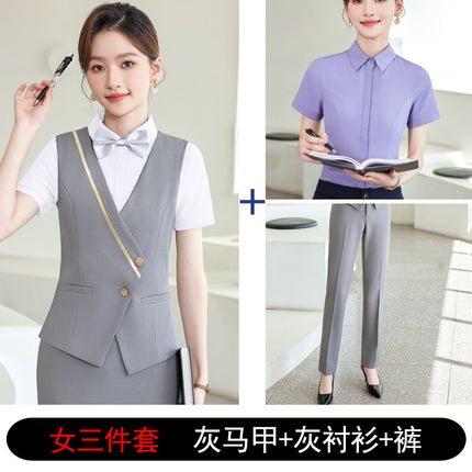 Bar KTV Western restaurant work wear slim vest suit women's new hotel front desk waiter work clothes men
