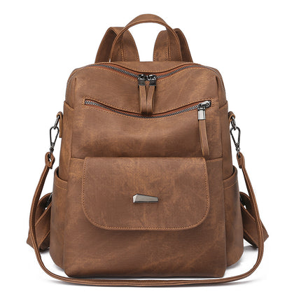 Cross-Border Backpack Backpack Women's K-Style Large Capacity Women's Backpack Backpack Women's Bag Pu Women's Bag