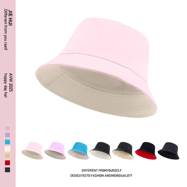 Summer Hat Big Head Fisherman Hat Double-sided Sunscreen Men's Hat Men's Trendy Thin Black Sun Hat Japanese