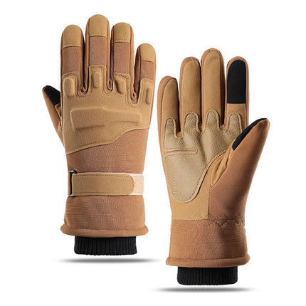 Winter Warm Gloves for Men, Extra Long and Thick, Windproof and Waterproof, Sports Outdoor Knob Touch Screen Ski Motorcycle Gloves