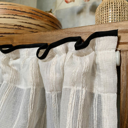 Antique Japanese Style Cotton and Linen Short Curtain Cabinet Curtain Half Curtain Cabinet Shelter Curtain Cabinet Dustproof Partition Small Curtain Punch-Free
