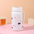 Cup + tea separator + cup brush / 1000ml [bowknot kitten] dazzling green handle