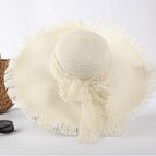 Long fur edge fishnet yarn-milk white / M（56-58cm）