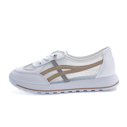 Summer New Popular White Shoes for Women, Mesh Soft Sole Ins Trendy Sports Shoes, Flats Bottom Showing Feet, Running Shoes for Primary School Students