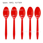 Red 10PCS-Spoon