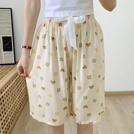 Cotton Silk Sleep Shorts for Women, Summer Thin Style, Trendy Artificial Cotton, Can Be Worn Outside, Japanese Style, Cute Home Wear