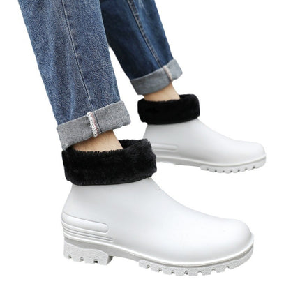 Outdoor Fashion All-match Rain Shoes for Men and Women Couple Waterproof Non-slip Wear-resistant Water Shoes for Food Buying Fishing Camping Rubber Shoes