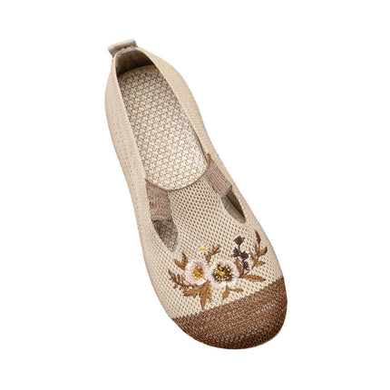 2023 Summer new old Beijing cloth shoes women's casual breathable middle-aged mother ethnic embroidered shoes wholesale