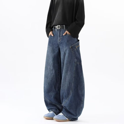Men's Wide-Leg Jeans, Loose Straight New American High Street Style, Thin Cargo Pants, One-Piece Drop Shipping