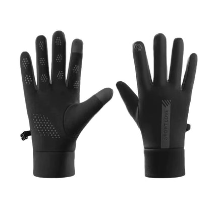 Spring Outdoor Cycling Sports Gloves for Men and Women, Waterproof, Fleece-Lined, Windproof, Cold-Proof, Warm, Touch-Screen, Non-Slip Driving Gloves