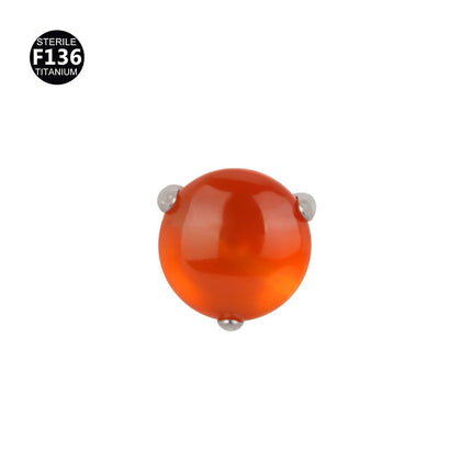 F136 titanium alloy 3.5mm natural stone 0.9 tooth puncture jewelry internal thread lip nail earring factory in stock wholesale