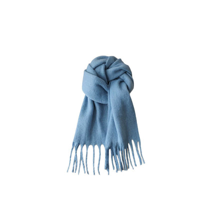 Imitation Cashmere Autumn and Winter Scarf Collection Plaid Scarf Women's Winter Thickeneded Warm Shawl Pure Color Student Scarf Cross-Border