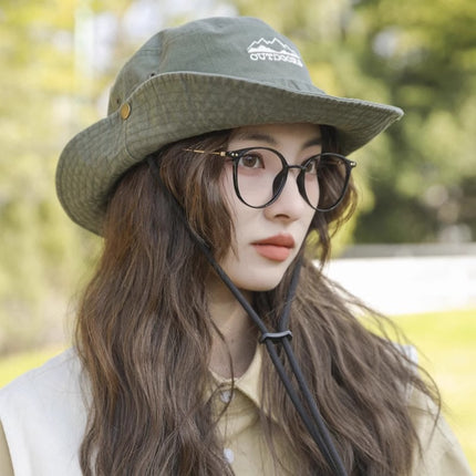Summer Camping Style Outdoor Hiking Hat Women's Travel Leisure Fisherman Hat Sun Protection Sunshade Hat Anti-Uv Cowboy Hat