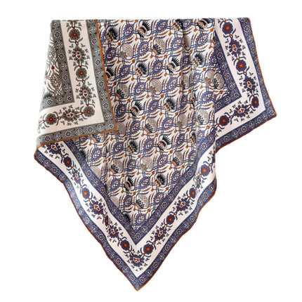 [Thistle Flower Story] Heavy Weightweight 18 Mumi Twill Silk Scarf Women's Mulberry Silk Double-Sided Printed Large Square Scarf Shawl