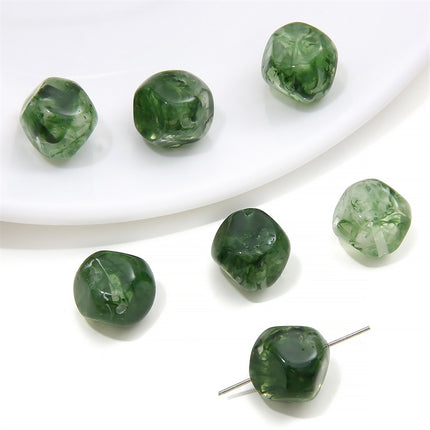 Acrylic Imitation Amber Stone Irregular Round Beads Loose Beads DIY Handmade Beaded Necklace Bracelet Material Accessories Wholesale