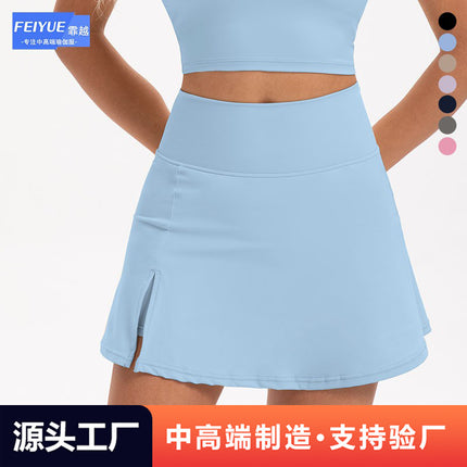 Summer Fitness Wear Quick-drying High Waist Sports Skirt Fake Two-piece Women's Running Yoga Exercise Anti-walking Tennis Skirt