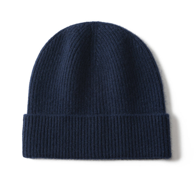 Thickened Cashmere Knit Hat for Men, Solid Color Versatile Beanie, Casual Turban Hat, Outdoor Cycling Cold Hat