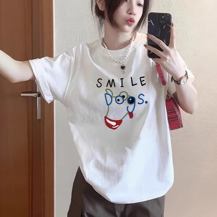 White Short-Sleeved Women's T-Shirt 2026 New Popular Loose-Fitting Women's Pure Cotton Base Shirt for Layering Half-Sleeve Summer Top