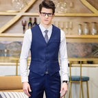 Men's sapphire blue vest + pants / S