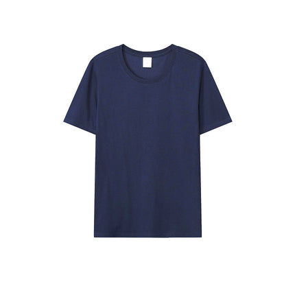 Loose-Fitting | 50-Count Double Yarn T-Shirt Ice Silk Cotton Round Neck Short-Sleeve T-Shirt Moisture-Wicking Business Casual Half-Sleeve for Men
