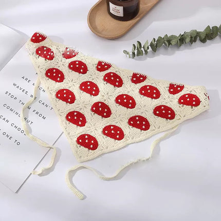 European and American Cross-Border French Ins Retro Handmade Crochet Triangle Scarf Women's Personalized Travel Photo Headscarf Hairband
