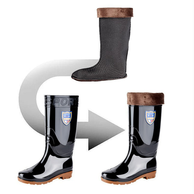 Winter rain boots fleece-lined inner cover warm liner thickened long fleece cover high fleece rain boots cotton cover plush socks cover
