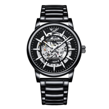Cross-border Explosions Black Samurai Automatic Hollow Men's Watch Luminous Waterproof Fashion Watch Men's Mechanical Watch Wholesale