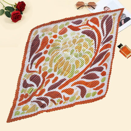 New wrinkled small square scarf female Korean imitation silk printed wrinkled small scarf Joker scarf decorative scarf wholesale