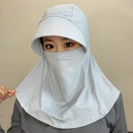 Full Face Sun Protection Mask for Women in Summer, All-Round Uv Protection, Outdoor Cycling Shawl, Neck Protection and Brim Face Covering Hat