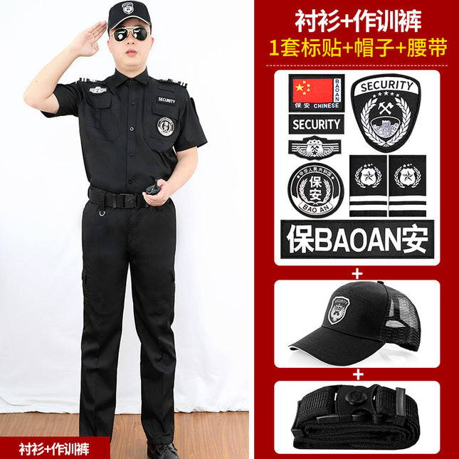 Security Work Clothes Spring Summer and Autumn Men's Long and Short-Sleeved Training Clothes suit Work Clothes Training Clothes Security Clothes Men's and Women's Uniforms