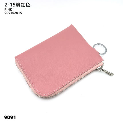 First-Layer Cowhide Zipper Coin Purse Bank Card Coin Small Leather Bag with Key Ring Mini Genuine Leather Coin Purse Wholesale