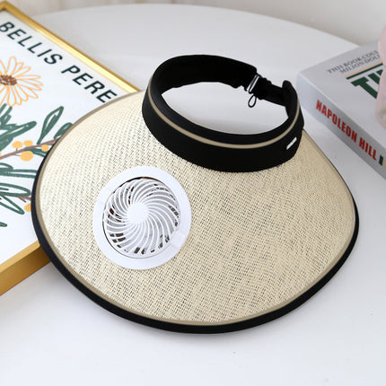 Korean Style Straw Hat for Men and Women, Anti-Uv, Foldableable Sunshade, Empty Top Hat, Sun Protection, Face-Covering Beach Sun Hat