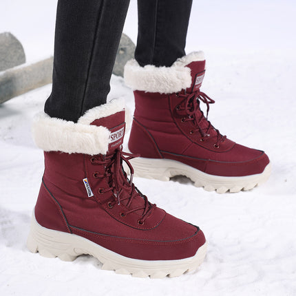 Shoe Factory Wholesale New Winter High-Top Non-Slip Plus Velvet Women's Boots High Boots Women's Snow Boots Fashionable Warm Boots