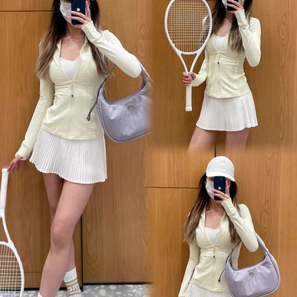 Lulu Same Varsity Women Organ Pleated High Waist Tennis Skirt Quick-drying Wick Pleated Skirt Outdoor Sports