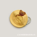 Bear head beret-yellow / 3-48 months