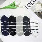 0307 men's short socks with thin stripes / Naked socks