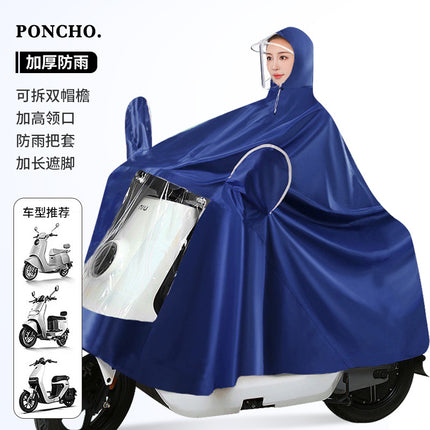 Raincoat for Electric Vehicles and Motorcycles, Adult Double or Single Raincoat with Double Brim, Enlarged and Thickened Riding Raincoat