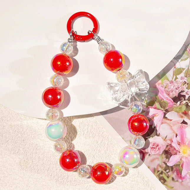 Colorful Shell Candy Color Wings Love Beaded Mobile Phone Chain Handbag Jewelry Hanging Key Chain
