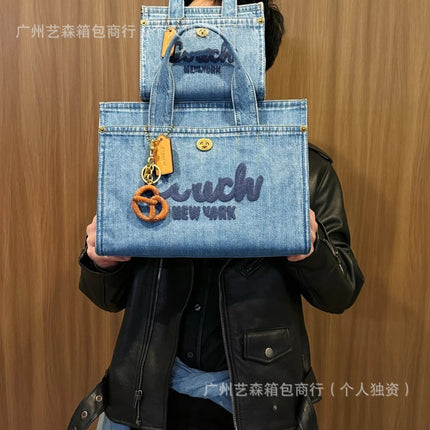 New Cargo Denim Tote Bag Cute Mini Handbag Simple Fashion Large Capacity Shoulder Crossbody Bag for Women