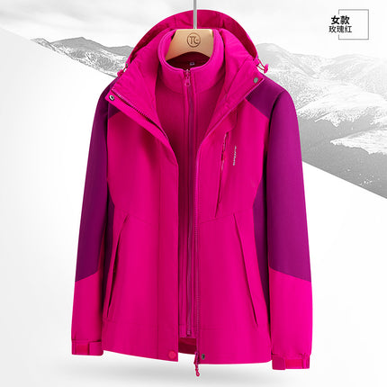 Three-in-One Couple's Detachable Jacket for Traveling in Xizang Mountain Windproof Waterproof Outdoor Mountaineering Suit