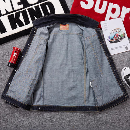 plus size Men's TEMU Denim Jacket Plus-sized AliExpress Top Amazon Stretch Jacket Stand-alone Shirt