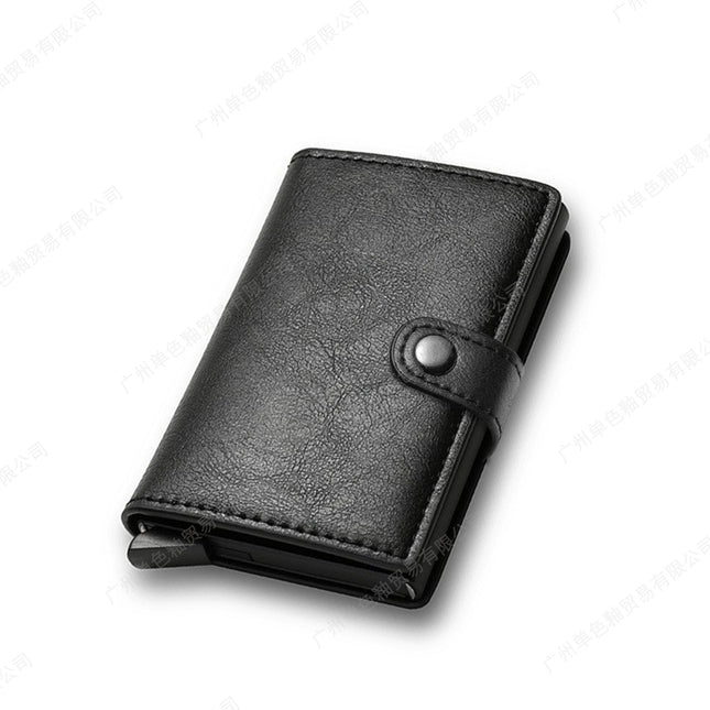 Rfid Anti-Theft Card Swipe Carbon Fiber Aluminum Alloy Credit Card Metal Card Holder Men's Wallet with Elastic Card Multi-Card Slot