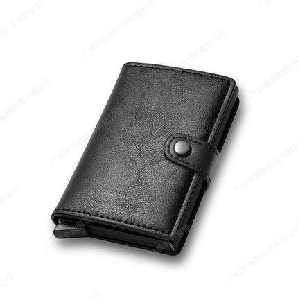 Rfid Anti-Theft Card Swipe Carbon Fiber Aluminum Alloy Credit Card Metal Card Holder Men's Wallet with Elastic Card Multi-Card Slot